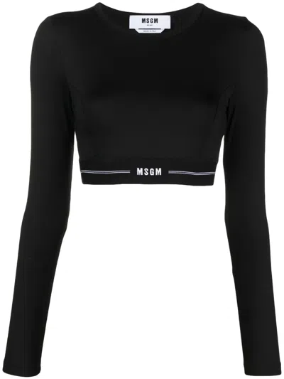 MSGM LOGO-UNDERBAND CROPPED TOP