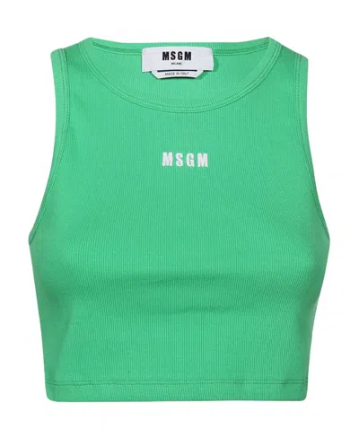 Msgm Logo Vest In Green