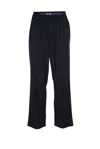 Msgm Virgin Wool Sweatpants With Logo In Black