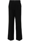 Msgm Wide-leg High-waist Trousers In Black
