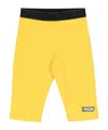 Msgm Logo-waistband Cotton Shorts In Yellow