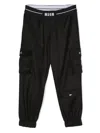 Msgm Logo-waistband Elasticated-ankles Trousers In Black