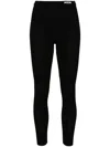 Msgm Logo-waistband Leggings In Black