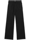Msgm Virgin Wool Sweatpants With Logo In Black