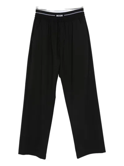 MSGM LOGO-WAISTBAND PANTS