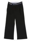 Msgm Logo-waistband Pleated Trousers In Black