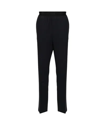 Msgm Logo-waistband Tailored Trousers In Black