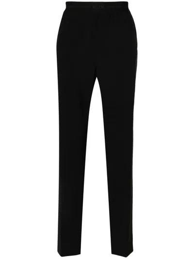 MSGM LOGO-WAISTBAND TAPERED TROUSERS
