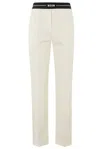 MSGM MSGM LOGO WAISTBAND TAPERED TROUSERS