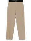 Msgm Logo-waistband Trousers In 中性色
