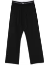 Msgm Virgin Wool Sweatpants With Logo In Black
