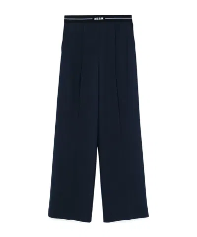 MSGM LOGO-WAISTBAND TROUSERS