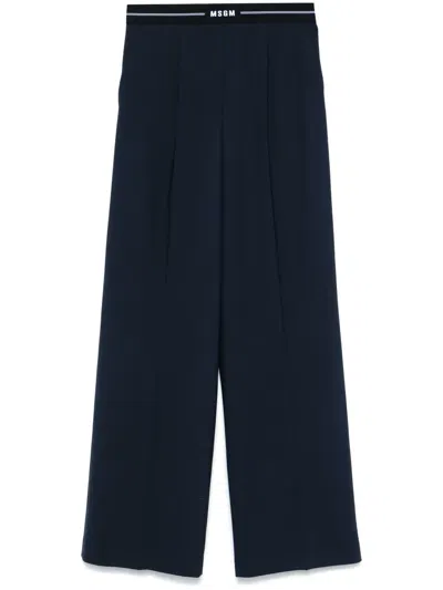 MSGM LOGO-WAISTBAND TROUSERS