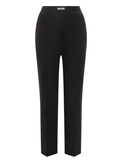MSGM LOGO-WAISTBAND TROUSERS
