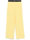 Msgm Logo-waistband Trousers In Yellow