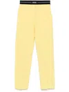 Msgm Logo-waistband Trousers In Yellow