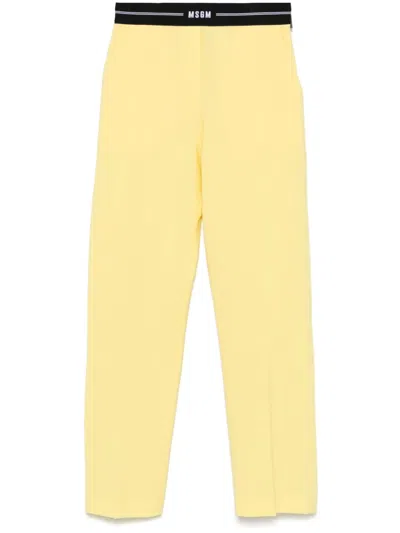 MSGM LOGO-WAISTBAND TROUSERS