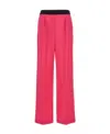 Msgm Trousers With Front Pleats And Elastic Waistband In Red