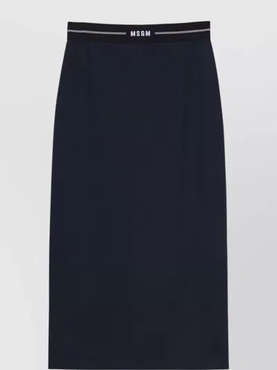 MSGM LOGO WAISTBAND WOOL SKIRT