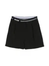 Msgm Logo-waistline Shorts In Black
