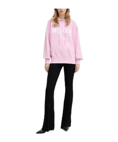 Msgm Logo-detail Hoodie In Pink