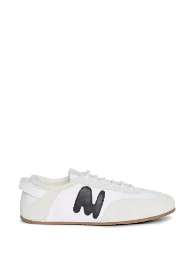 Msgm Logo-detail Lace-up Sneakers In White