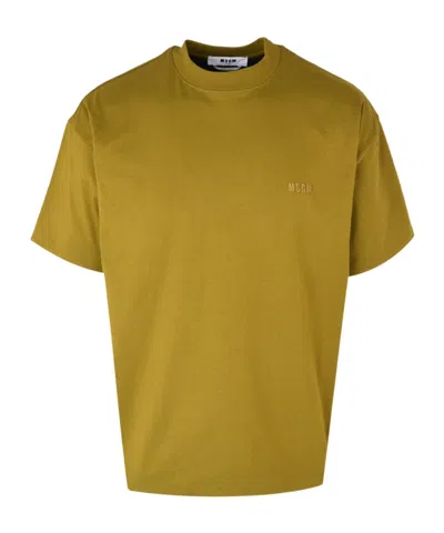 Msgm Logo-detail T-shirt In Yellow