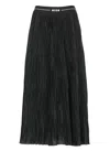 Msgm Woman's Pleated Midi Skirt In Black