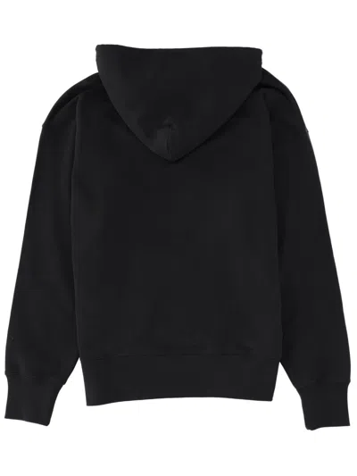 Msgm Logo-embroidered Cotton Sweatshirt In Black