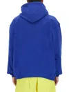 Msgm Logo-embroidered Cotton Sweatshirt In Blue