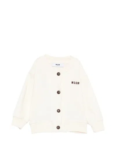Msgm Babies' Logo-embroidered Jacket In Neutrals