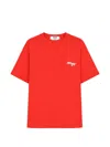 Msgm Logo-embroidered T-shirt In Red