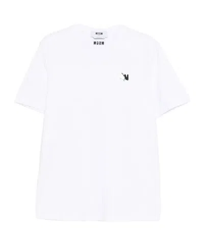 MSGM LOGO-EMBROIDERED T-SHIRT