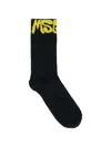 Msgm Logo-intarsia Knit Socks In Black