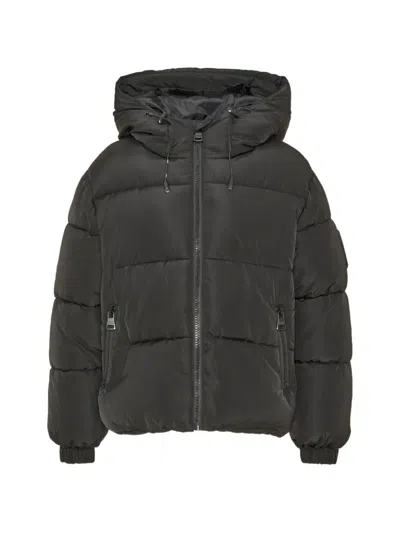 Msgm Kids' Logo-patch Puffer Jacket In Black