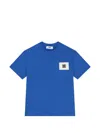 Msgm Logo-patch T-shirt In Blue