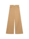 Msgm Logo-patch Wide-leg Trousers In Neutrals