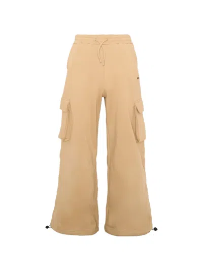 Msgm Kids' Logo-print Cargo Pants In Neutrals