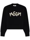 Msgm Logo-print Cotton Sweatshirt In Black