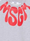 Msgm Logo-print Cotton Sweatshirt In Gray