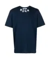 Msgm Logo-print Cotton T-shirt In Blue