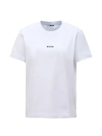 Msgm Logo-print Cotton T-shirt In White