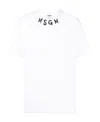 Msgm Logo-lettering Print Cotton T-shirt In White