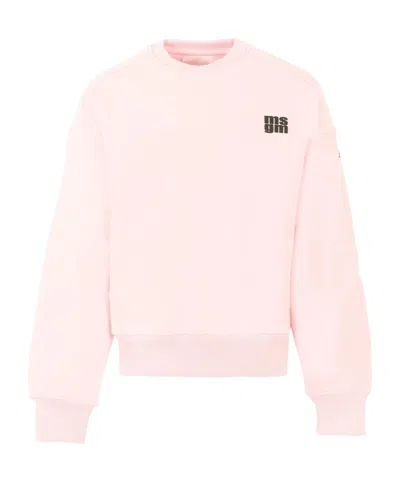 Msgm Logo-print Crew-neck Sweatshirt In Pink