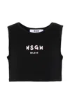 Msgm Logo-print Cropped Top In Multi