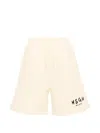 Msgm Logo-print Drawstring Shorts In Neutral