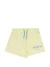 Msgm Logo-print Drawstring Shorts In Yellow