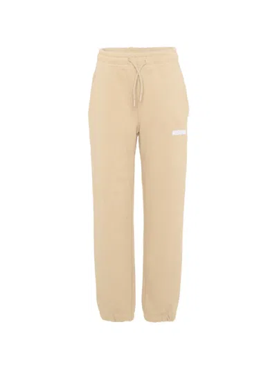 Msgm Kids' Logo-print Drawstring Track Pants In Neutral