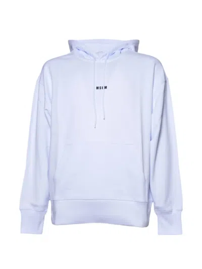 Msgm Logo-print Hoodie In Blue