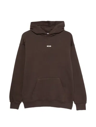 Msgm Kids' Logo-print Hoodie In Braun